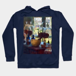 Pharmacists - Mortar, Pestle and Bottles by Window Hoodie